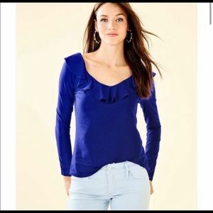 Lily Pulitzer Alessa Top in Royal Blue